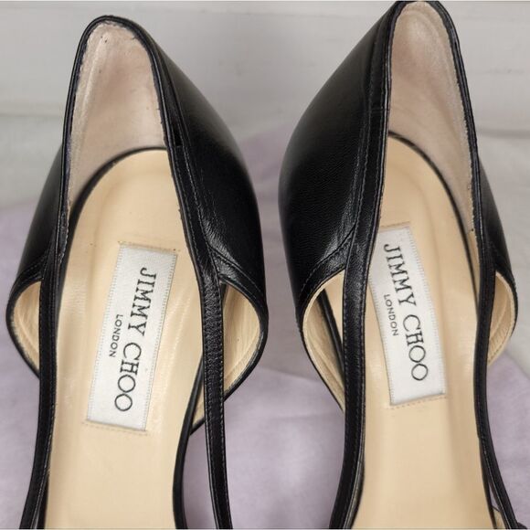 JIMMY CHOO black leather high heels - Picture 8 of 15
